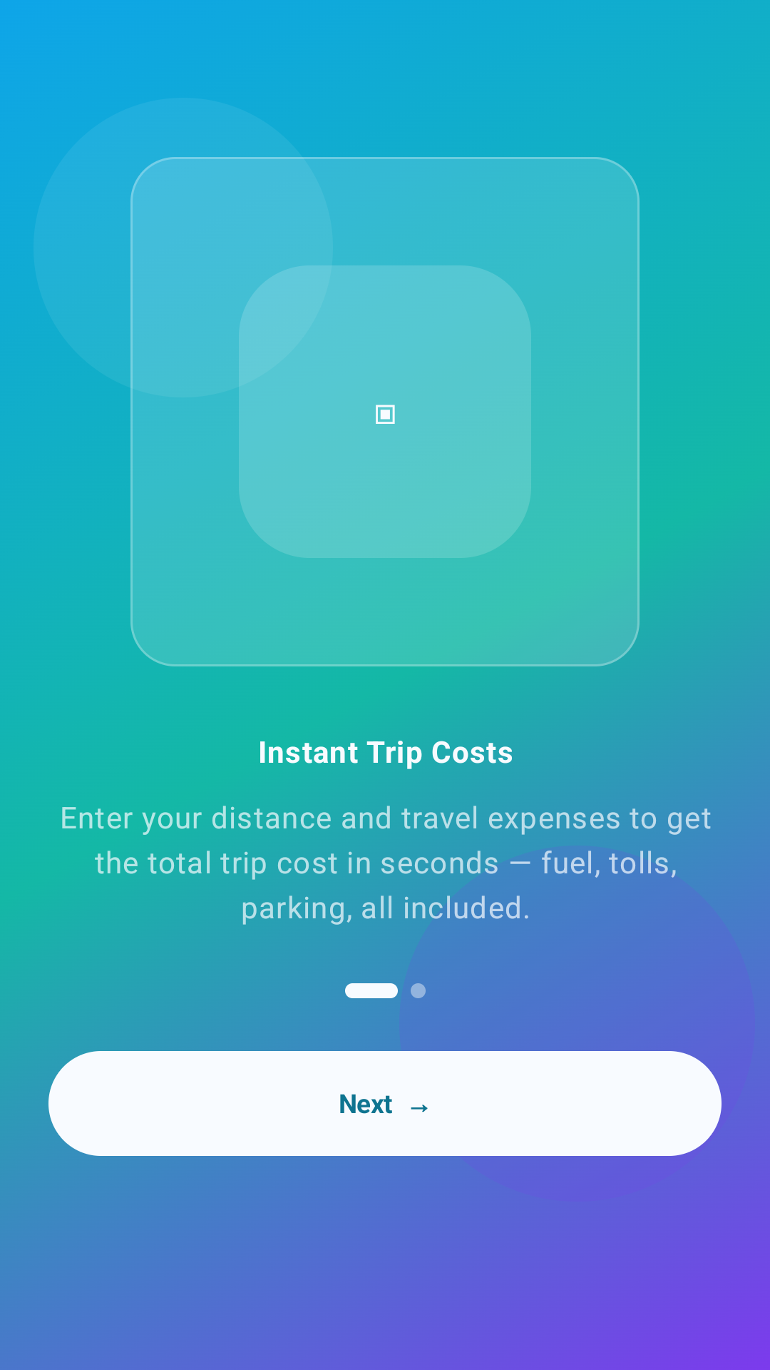 Mileage Master onboarding screen